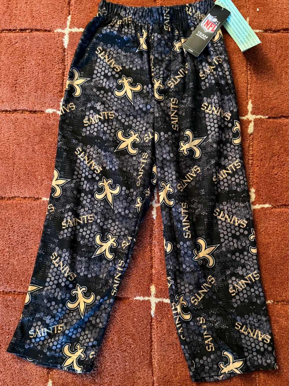 NFL Kids Black and Gold Saints Pajama Bottoms